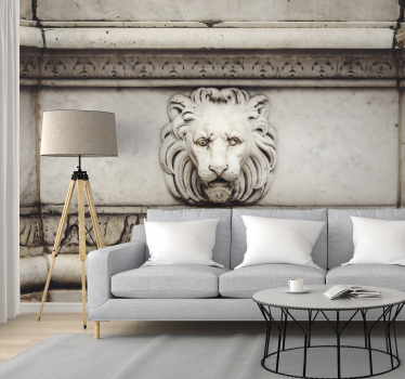 3D stone lion Art Wall Mural - TenStickers