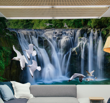 3D with waterfall waterfall mural - TenStickers
