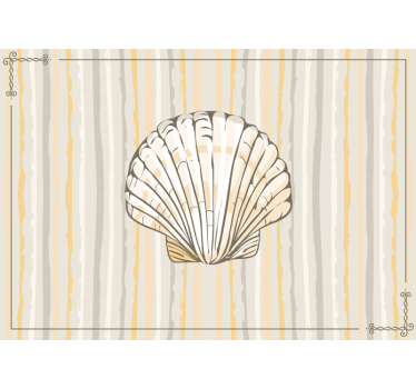 Vintage wall mural seashell floral pattern - TenStickers