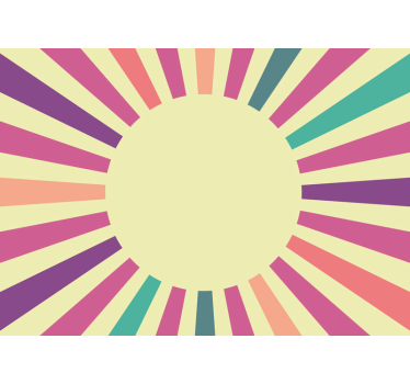 70's geometric Sun abstract mural - TenStickers
