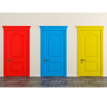 Texture wall mural colorful door designs - TenStickers