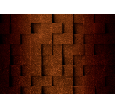 Brown geometric mozaic 3d mural wallpaper - TenStickers