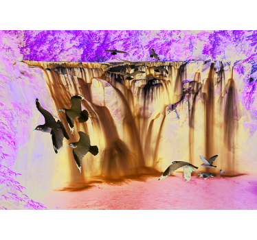 3D with waterfall waterfall mural - TenStickers