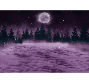 Purple forest of fantasy nature murals - TenStickers