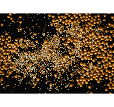 Abstract wall mural golden sphere design - TenStickers