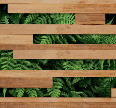 Green plants natural design wood effect wall mural - TenStickers