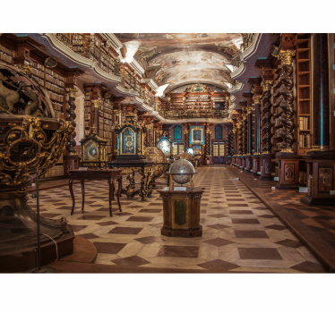 Old library vintage mural - TenStickers