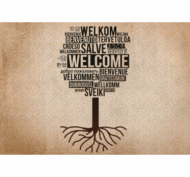Welcome tree word wall mural - TenStickers