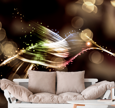Abstract wall mural dynamic light waves - TenStickers