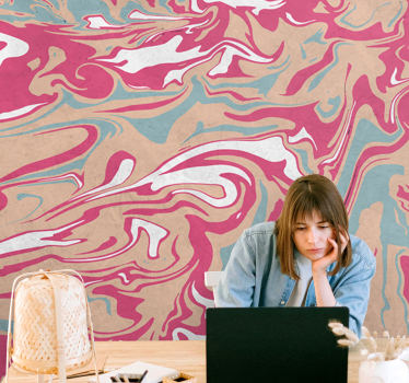 Abstract wall mural fluid marble designs - TenStickers