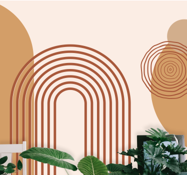 Abstract wall mural geometric curved lines - TenStickers
