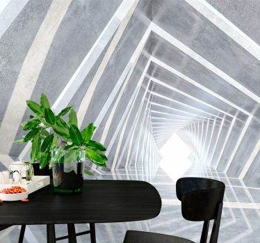 Abstract wall mural geometric depth perspective - TenStickers