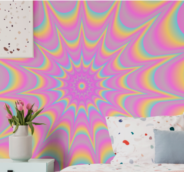 Abstract wall mural hypnotic radiating design - TenStickers