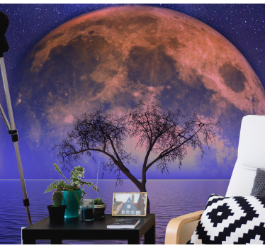 Abstract wall mural lunar serenity landscape - TenStickers