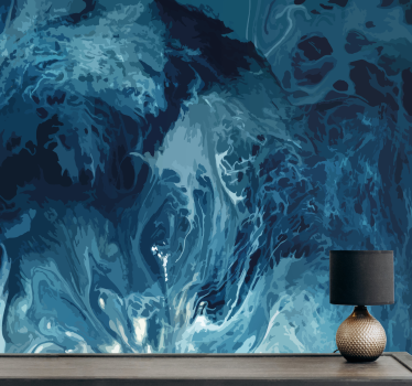 Abstract wall mural oceanic swirl design - TenStickers