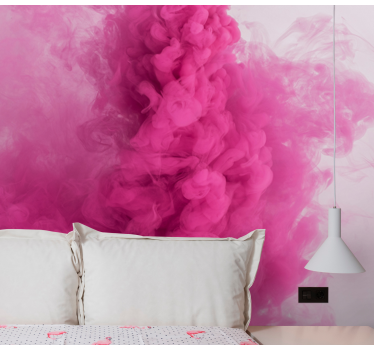 Abstract wall mural puffy pink clouds - TenStickers
