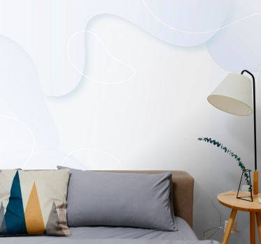 Abstract wall mural soft fluid waves design - TenStickers