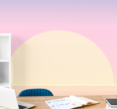 Abstract wall mural sunny horizon pastel - TenStickers