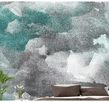 Abstract wall mural textured gray waves - TenStickers