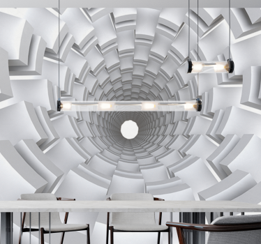 Abstract wall mural tunnel perspective art - TenStickers