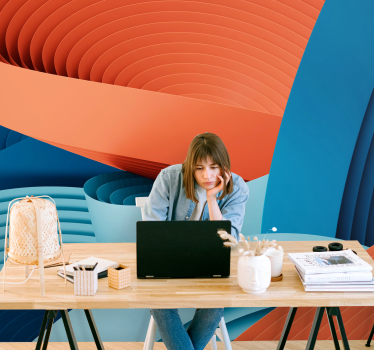 Abstract wall mural with dynamic paper layers - TenStickers