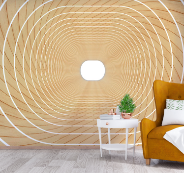 Abstract wooden corridor  3d mural wallpaper - TenStickers