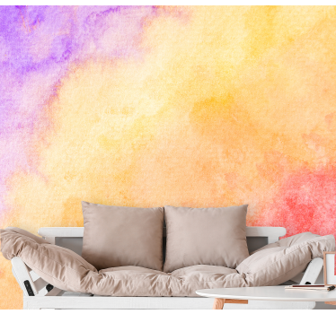 Aquarela painted effect colors abstract mural - TenStickers