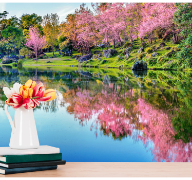 Beautiful cherry blossoms trees mural wallpaper - TenStickers