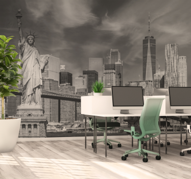 Black and white New York design office wall mural - TenStickers
