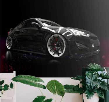 Black modern car mural - TenStickers