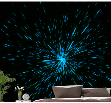 Blue abstract star space mural wallpaper - TenStickers