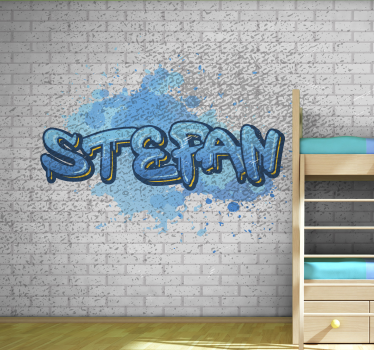 Blue Graffiti custom murals - TenStickers