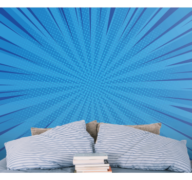 Blue pop comic background vintage mural - TenStickers
