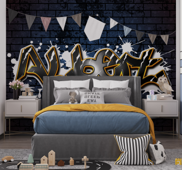 Brick Wall With Name Wall Mural For Teenage Bedroom - TenStickers