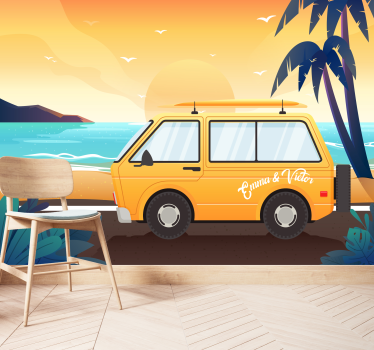 Caravan by the sea custom murals - TenStickers