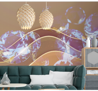Chocolate diamonds abstract mural - TenStickers