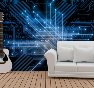 Circuitry Light Streams abstract wall mural - TenStickers