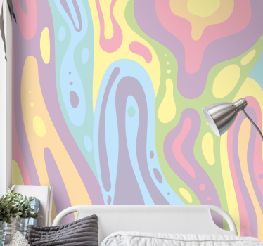 Colourful lava lamp effect abstract mural - TenStickers