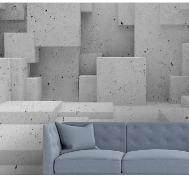 Concrete forms 3d mural wallpaper - TenStickers