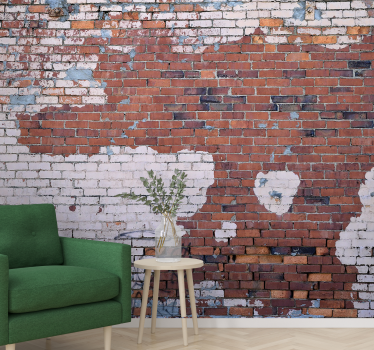 Cracked brick texture brink mural - TenStickers