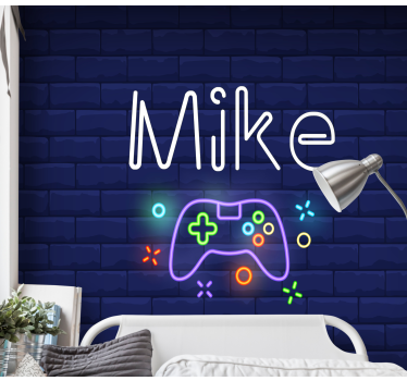 Custom name colorful Playstation remote murals - TenStickers