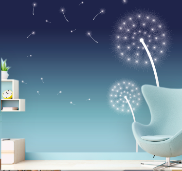 Dandelion wall mural gentle dandelion breeze - TenStickers