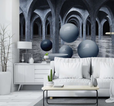 Floating balls 3D Mural Wallpaper - TenStickers