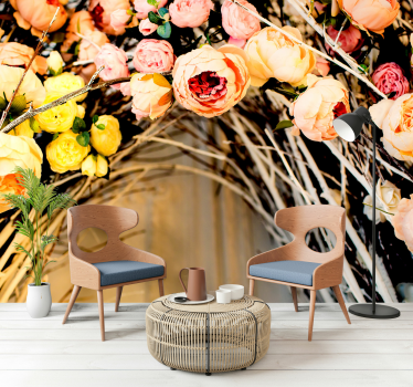 Floral Blossom Arrangement flower wall mural - TenStickers