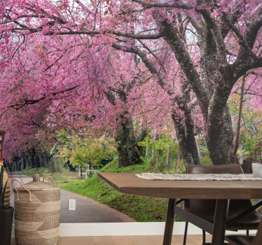 Flower wall mural blossom path - TenStickers