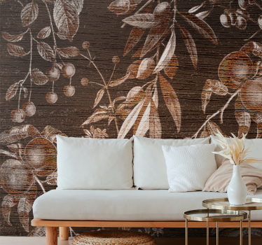 Flower wall mural floral artistic design - TenStickers