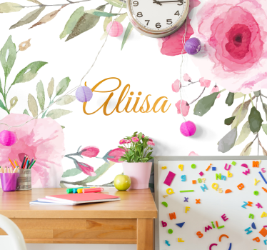 Flower wall mural floral elegance captured - TenStickers