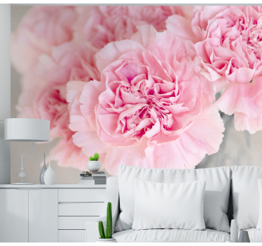 Flower wall mural lovely pink blossoms - TenStickers