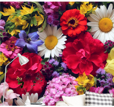 Flower wall mural vibrant bloom arrangement - TenStickers