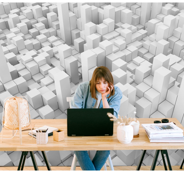 Geometric Mono Structures abstract wall mural - TenStickers
